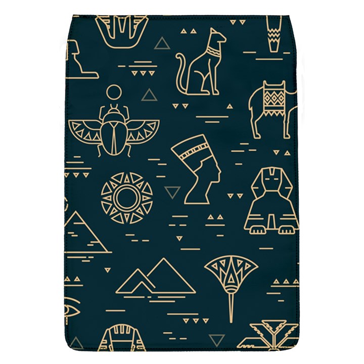 Dark Seamless Pattern Symbols Landmarks Signs Egypt Removable Flap Cover (L)