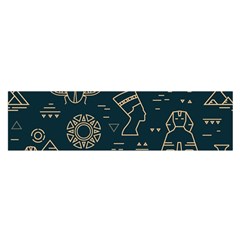 Dark Seamless Pattern Symbols Landmarks Signs Egypt Satin Scarf (oblong) by Wegoenart