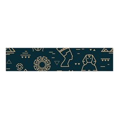 Dark Seamless Pattern Symbols Landmarks Signs Egypt Velvet Scrunchie by Wegoenart