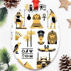 Egypt Symbols Decorative Icons Set Ornament (oval) by Wegoenart