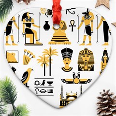 Egypt Symbols Decorative Icons Set Ornament (heart) by Wegoenart