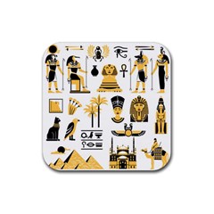 Egypt Symbols Decorative Icons Set Rubber Coaster (square)  by Wegoenart