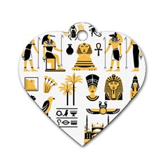 Egypt Symbols Decorative Icons Set Dog Tag Heart (two Sides)