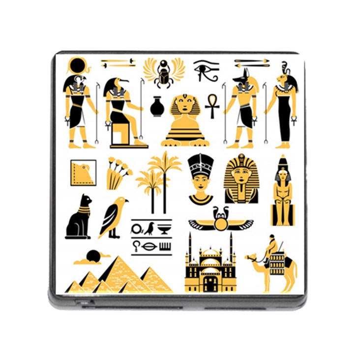 Egypt Symbols Decorative Icons Set Memory Card Reader (Square 5 Slot)