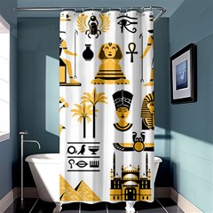 Egypt Symbols Decorative Icons Set Shower Curtain 36  X 72  (stall)  by Wegoenart