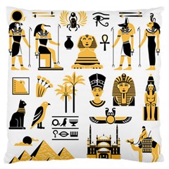 Egypt Symbols Decorative Icons Set Large Flano Cushion Case (one Side)