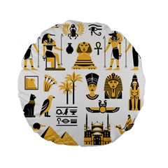 Egypt Symbols Decorative Icons Set Standard 15  Premium Flano Round Cushions by Wegoenart