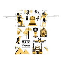 Egypt Symbols Decorative Icons Set Lightweight Drawstring Pouch (l) by Wegoenart