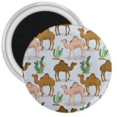 Camels Cactus Desert Pattern 3  Magnets by Wegoenart