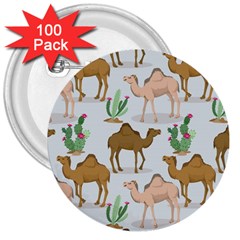 Camels Cactus Desert Pattern 3  Buttons (100 Pack)  by Wegoenart