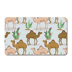 Camels Cactus Desert Pattern Magnet (rectangular) by Wegoenart