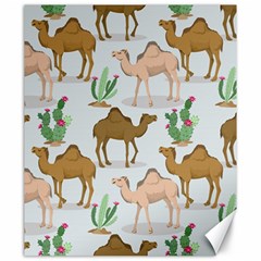 Camels Cactus Desert Pattern Canvas 20  X 24  by Wegoenart