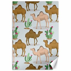 Camels Cactus Desert Pattern Canvas 24  X 36  by Wegoenart