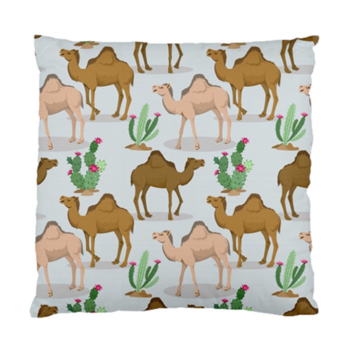 Camels Cactus Desert Pattern Standard Cushion Case (Two Sides)