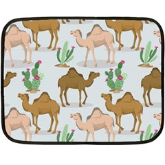 Camels Cactus Desert Pattern Double Sided Fleece Blanket (mini)  by Wegoenart