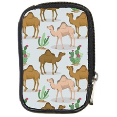 Camels Cactus Desert Pattern Compact Camera Leather Case by Wegoenart