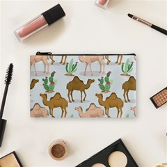 Camels Cactus Desert Pattern Cosmetic Bag (small) by Wegoenart