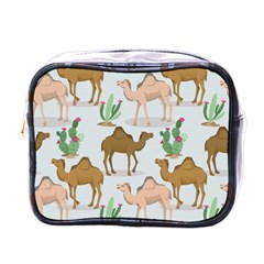 Camels Cactus Desert Pattern Mini Toiletries Bag (one Side) by Wegoenart