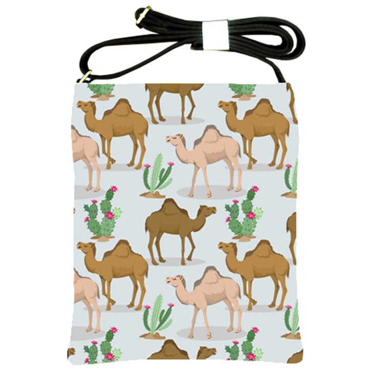 Camels Cactus Desert Pattern Shoulder Sling Bag