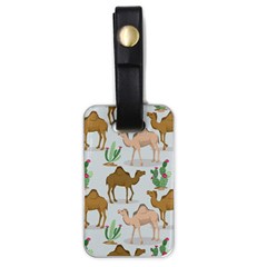 Camels Cactus Desert Pattern Luggage Tag (one Side) by Wegoenart