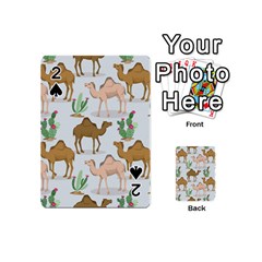 Camels Cactus Desert Pattern Playing Cards 54 Designs (mini) by Wegoenart