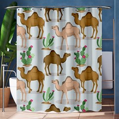 Camels Cactus Desert Pattern Shower Curtain 60  X 72  (medium)  by Wegoenart