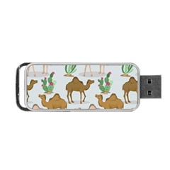 Camels Cactus Desert Pattern Portable Usb Flash (one Side) by Wegoenart