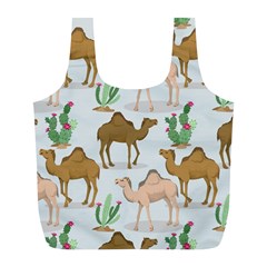 Camels Cactus Desert Pattern Full Print Recycle Bag (l) by Wegoenart