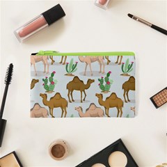 Camels Cactus Desert Pattern Cosmetic Bag (xs) by Wegoenart