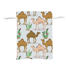 Camels Cactus Desert Pattern Lightweight Drawstring Pouch (m) by Wegoenart