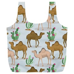 Camels Cactus Desert Pattern Full Print Recycle Bag (xxl)