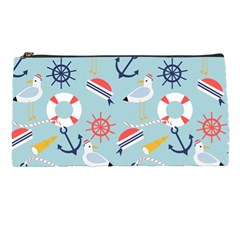 Nautical Marine Symbols Seamless Pattern Pencil Cases by Wegoenart