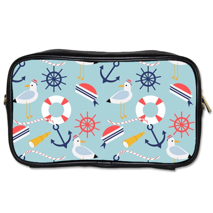 Nautical Marine Symbols Seamless Pattern Toiletries Bag (Two Sides)