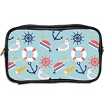 Nautical Marine Symbols Seamless Pattern Toiletries Bag (Two Sides) Back