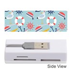 Nautical Marine Symbols Seamless Pattern Memory Card Reader (Stick) Front