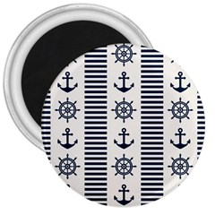 Nautical Seamless Pattern Vector Illustration 3  Magnets by Wegoenart