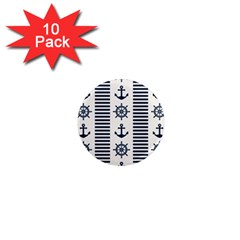 Nautical Seamless Pattern Vector Illustration 1  Mini Magnet (10 Pack)  by Wegoenart