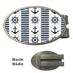 Nautical Seamless Pattern Vector Illustration Money Clips (oval)  by Wegoenart