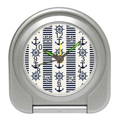 Nautical Seamless Pattern Vector Illustration Travel Alarm Clock