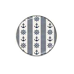 Nautical Seamless Pattern Vector Illustration Hat Clip Ball Marker (4 Pack) by Wegoenart