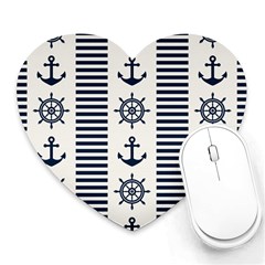 Nautical Seamless Pattern Vector Illustration Heart Mousepads by Wegoenart