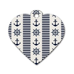 Nautical Seamless Pattern Vector Illustration Dog Tag Heart (one Side) by Wegoenart