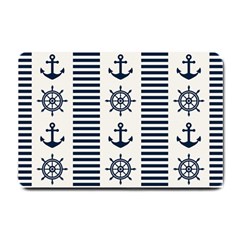 Nautical Seamless Pattern Vector Illustration Small Doormat  by Wegoenart