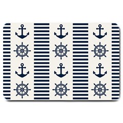 Nautical Seamless Pattern Vector Illustration Large Doormat  by Wegoenart