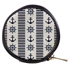 Nautical Seamless Pattern Vector Illustration Mini Makeup Bag by Wegoenart