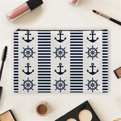 Nautical Seamless Pattern Vector Illustration Cosmetic Bag (large) by Wegoenart