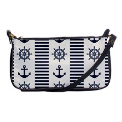 Nautical Seamless Pattern Vector Illustration Shoulder Clutch Bag by Wegoenart