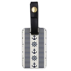 Nautical Seamless Pattern Vector Illustration Luggage Tag (one Side) by Wegoenart