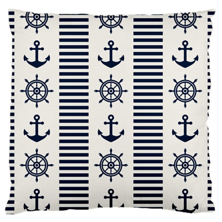 Nautical Seamless Pattern Vector Illustration Large Cushion Case (Two Sides)