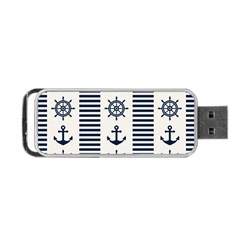 Nautical Seamless Pattern Vector Illustration Portable Usb Flash (one Side) by Wegoenart